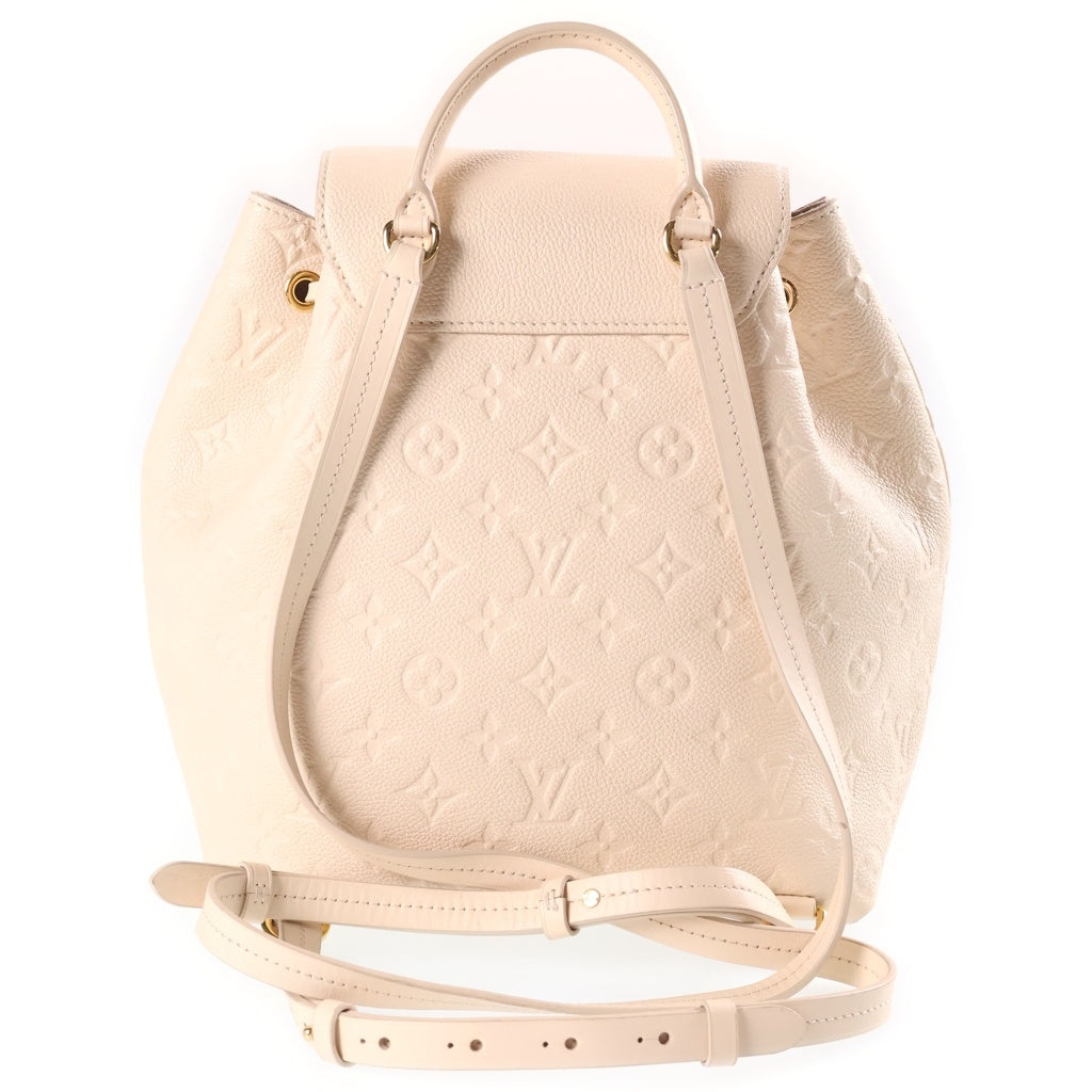 LOUIS VUITTON(ルイヴィトン) モノグラム・アンプラント モンスリPM クレーム リュックサック バックパック アイボリー レザー M45397 ゴールド金具 レディース