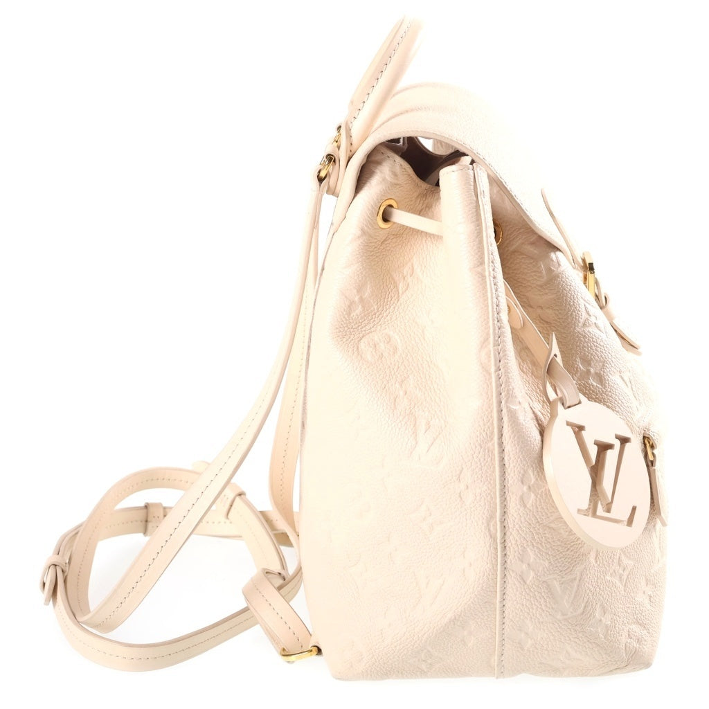 LOUIS VUITTON(ルイヴィトン) モノグラム・アンプラント モンスリPM クレーム リュックサック バックパック アイボリー レザー M45397 ゴールド金具 レディース