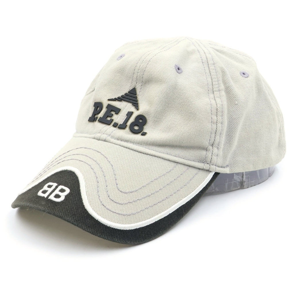 BALENCIAGA(バレンシアガ) BB Cap P.E.18. ロゴ刺繍 ベースボールキャップ 帽子 グレー