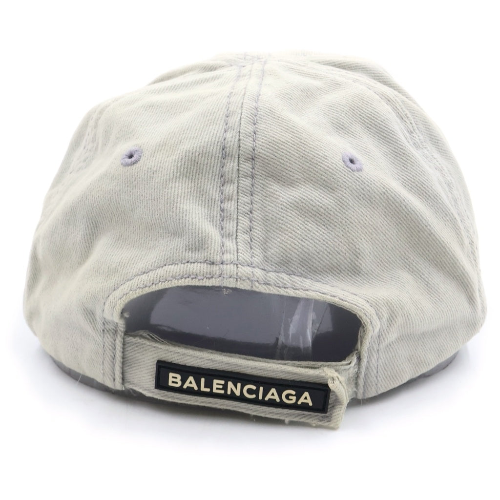 BALENCIAGA(バレンシアガ) BB Cap P.E.18. ロゴ刺繍 ベースボールキャップ 帽子 グレー