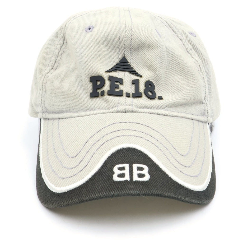 BALENCIAGA(バレンシアガ) BB Cap P.E.18. ロゴ刺繍 ベースボールキャップ 帽子 グレー
