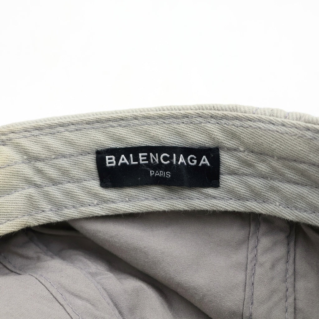 BALENCIAGA(バレンシアガ) BB Cap P.E.18. ロゴ刺繍 ベースボールキャップ 帽子 グレー