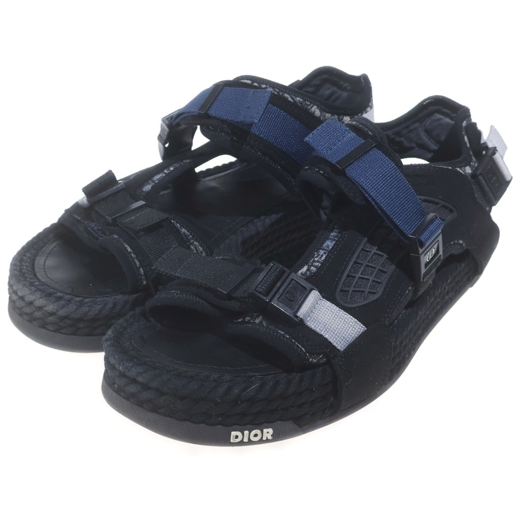 DIOR(ディオール) 21SS アトラスオブリークベルトサンダル ブラック×ブルー