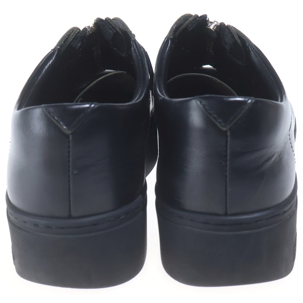 foot the coacher(フットザコーチャー) DOUBLE LACED ダブル レース ジップ レザー ローカットシューズ スニーカー ブラック
