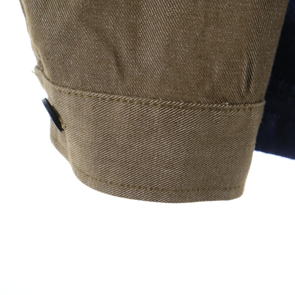 LOEWE(ロエベ) ツートンカラーデニムジャケット ライトジャケット インディゴブルー×カーキ