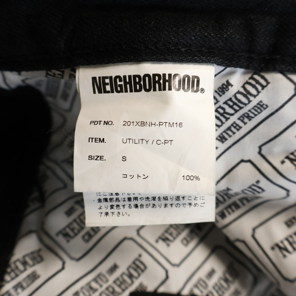NEIGHBORHOOD(ネイバーフッド) 20SS UTILITY/C-PT ユーティリティ デニムパンツ ダメージジーンズ ブラック 背面バックル 201XBNH-PTM16