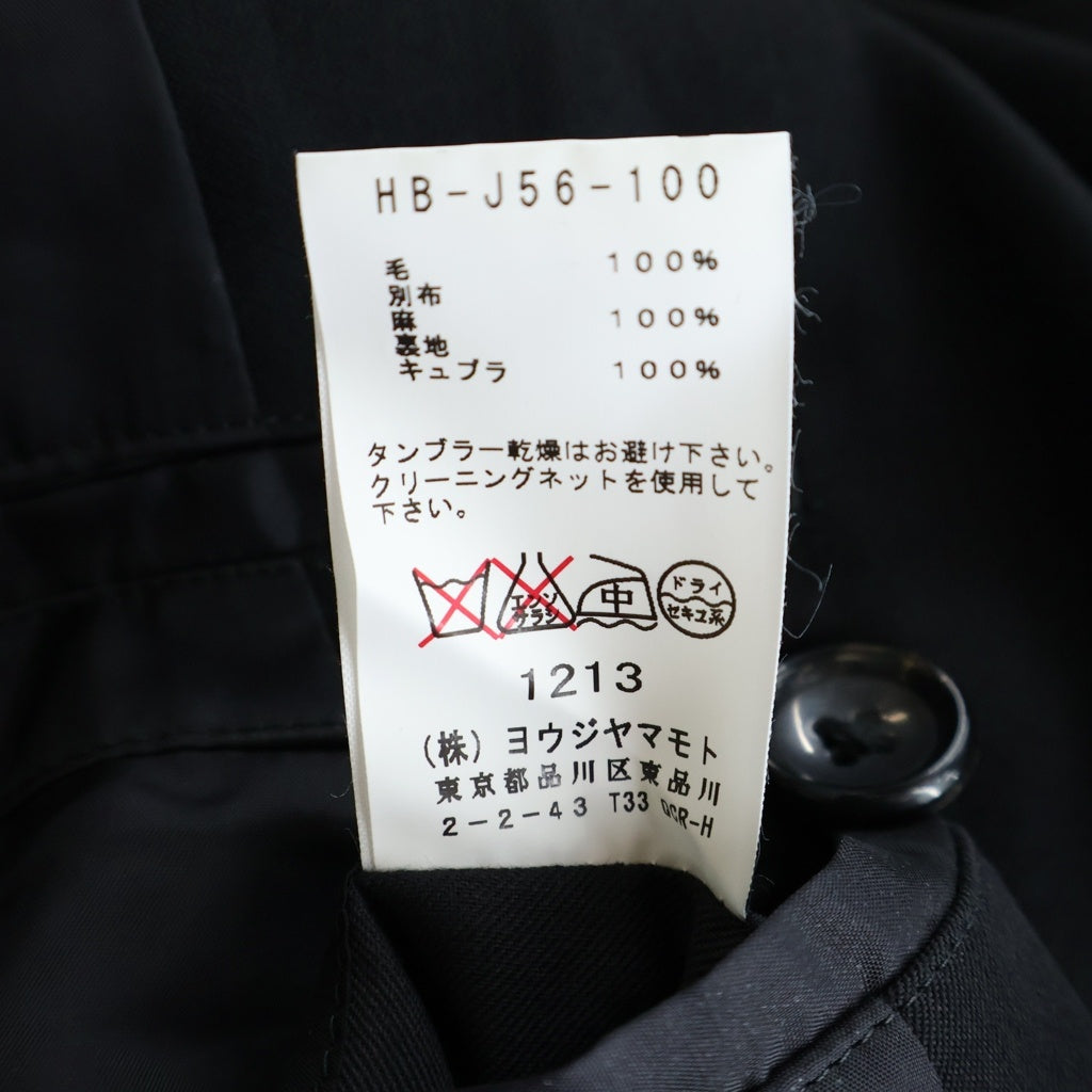 Yohji Yamamoto POUR HOMME(ヨウジヤマモト プールオム) 12SS 春夏・袴期 パイピングジャケット ウール ブラック HB-J56-100