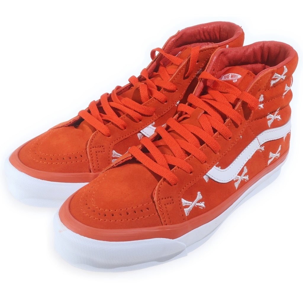 VANS(ヴァンズ) WTAPS VAULT SK8-HI LX CROSS BONE ダブルタップス ボルド スケートハイ クロスボーン ハイカットスニーカー オレンジ×ホワイト スエードUS9/27cm VN0A4BVB20Q1