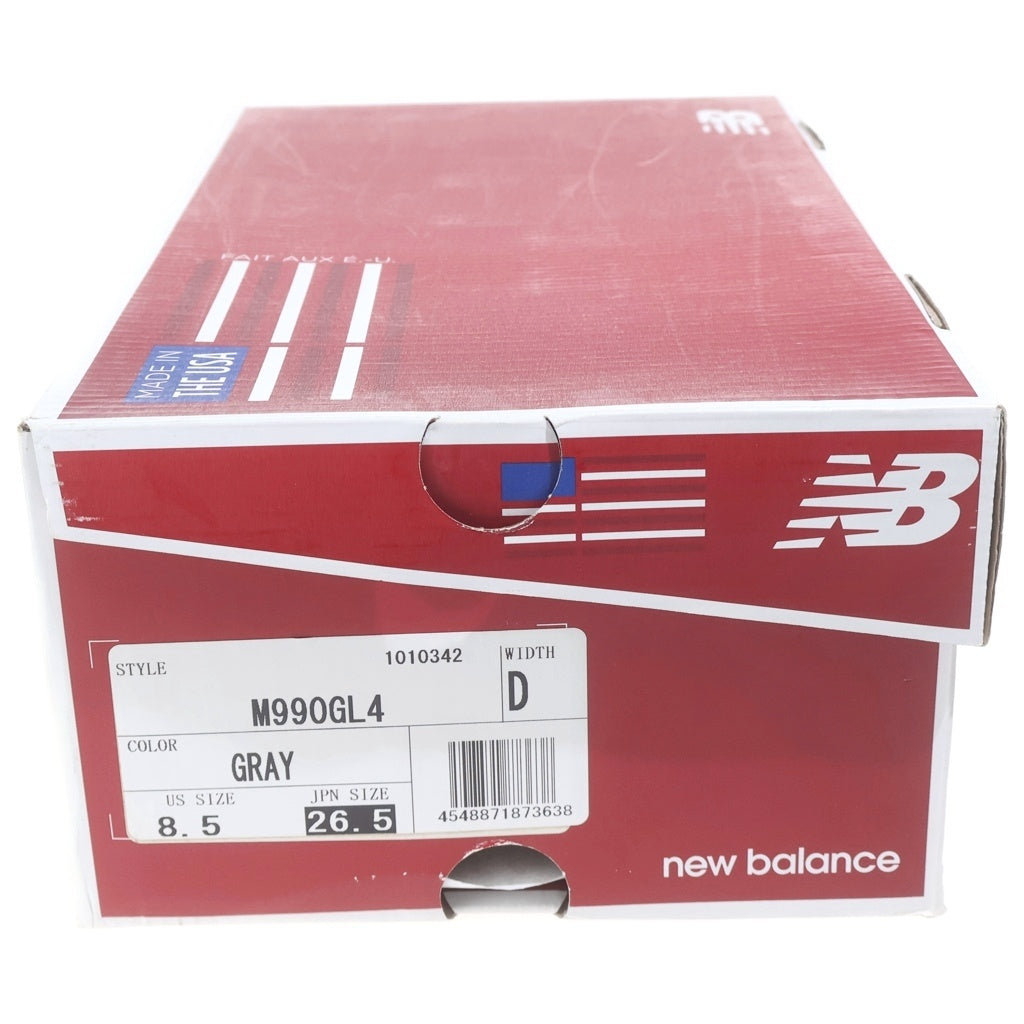 New Balance(ニューバランス) M990GL4 GRAY ローカットスニーカー シューズ USA製 スエード メッシュ グレー US8.5/26.5cm