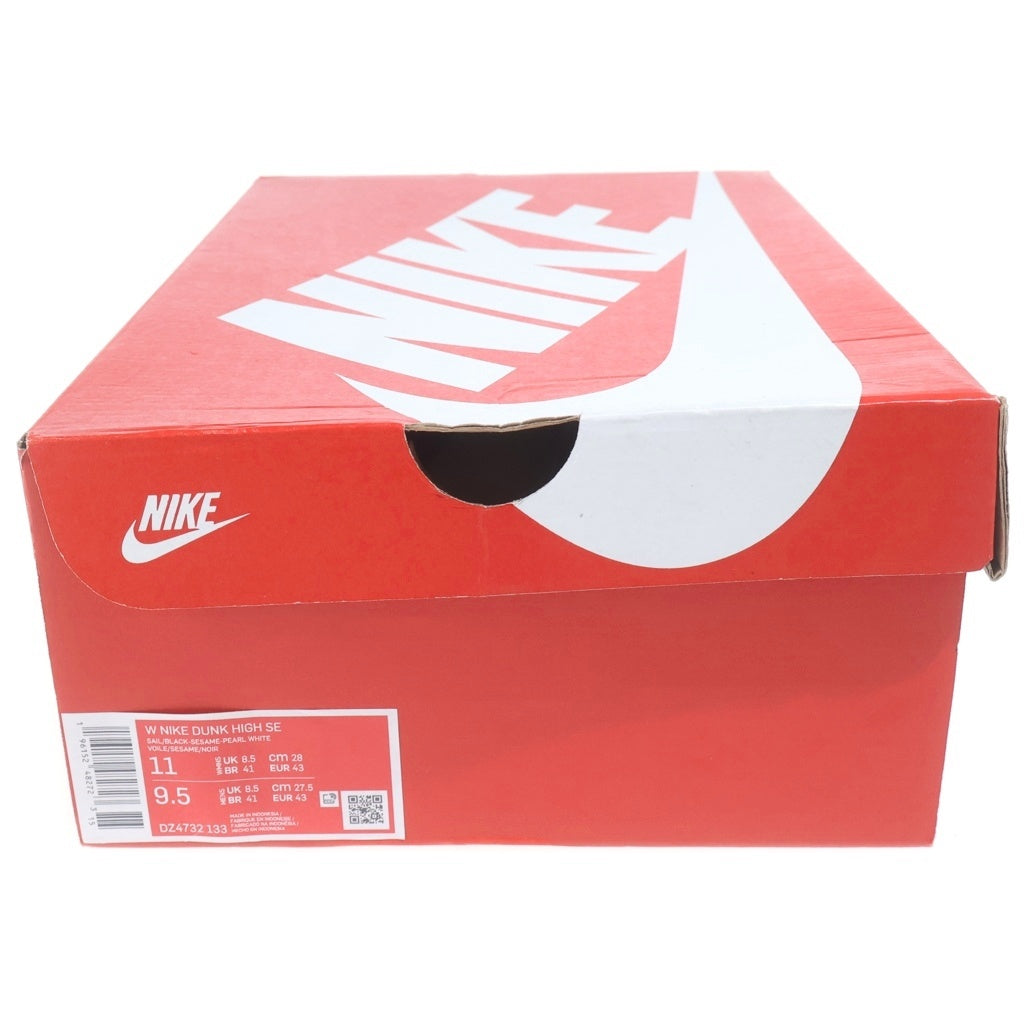 NIKE(ナイキ) WMNS DUNK HIGH SE Black and Sail ウィメンズ ダンク ブラック アンド セイル ハイカットスニーカー ブラック/ホワイト U11/28cm DZ4732-133