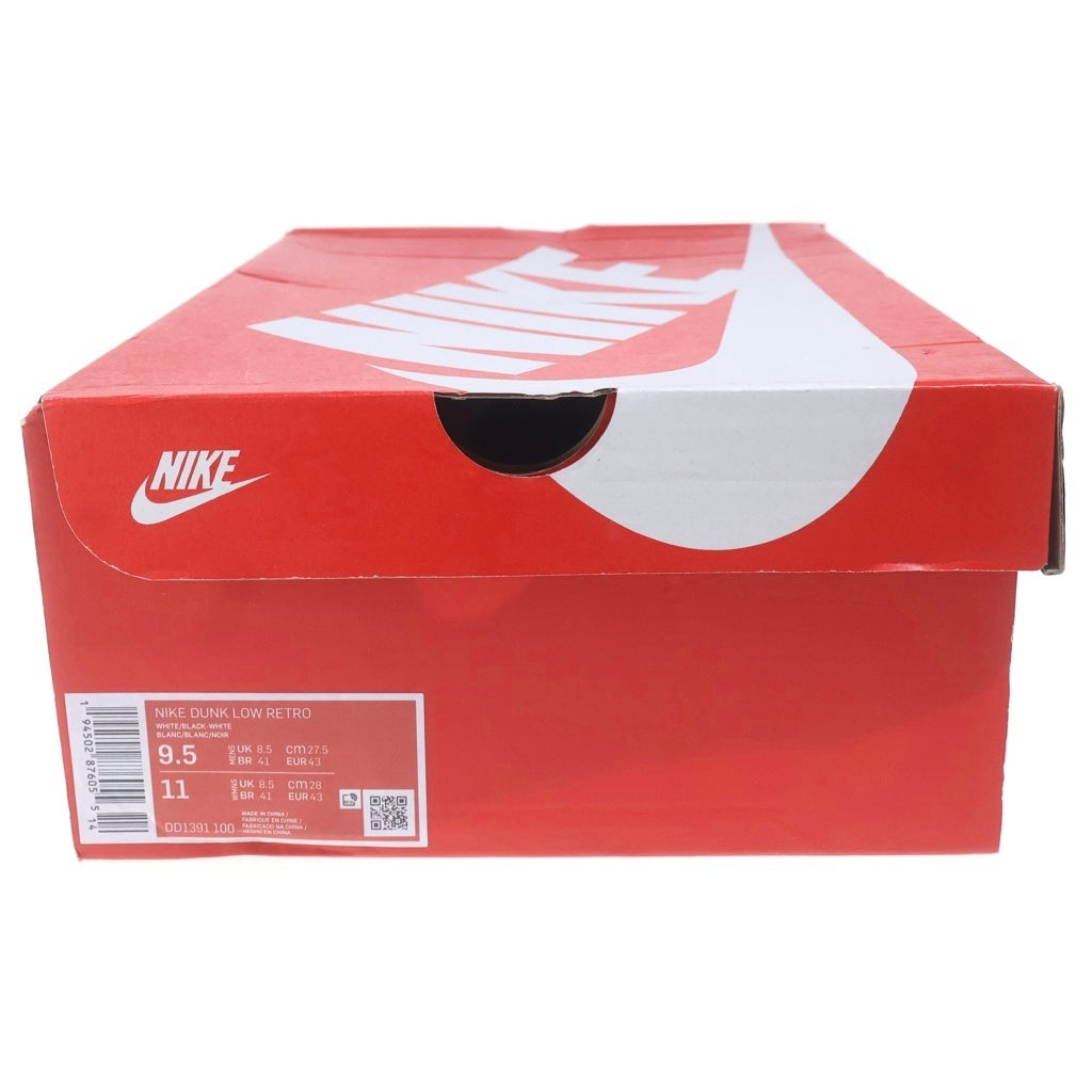 NIKE(ナイキ) DUNK LOW RETRO PANDA ダンク レトロ パンダ ローカットスニーカー ホワイト/ブラック US9.5/27.5cm DD1391-100