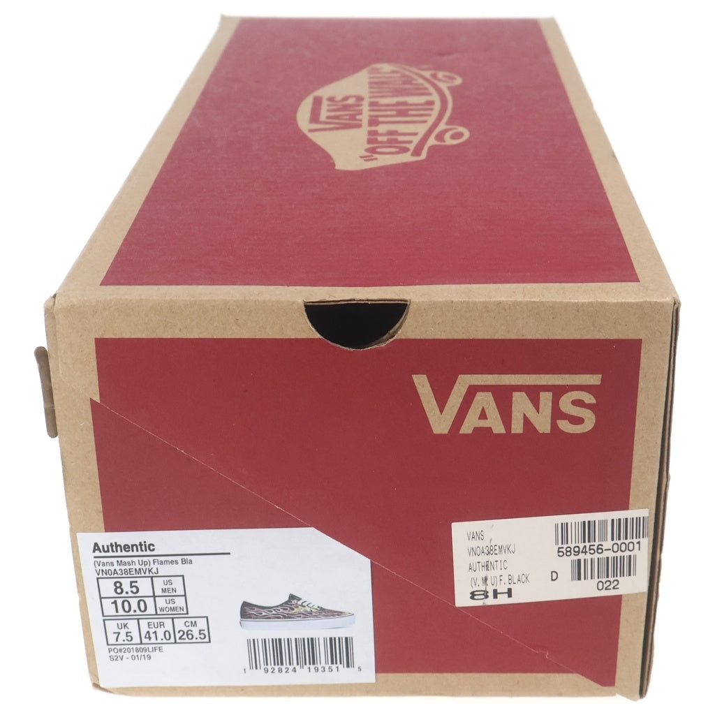VANS(ヴァンズ) AUTHENTIC MASH UP FLAMES バンズ オーセンティック マッシュ アップ フレイム ローカットスニーカー キャンバス ブラック×レッド VN0A38EMVKJ