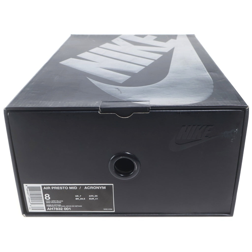 NIKE(ナイキ) ACRONYM AIR PRESTO MID アクロニウム エア プレスト ミッド ハイカット スニーカー #US8/26cm ブラック/グレー AH7832-001