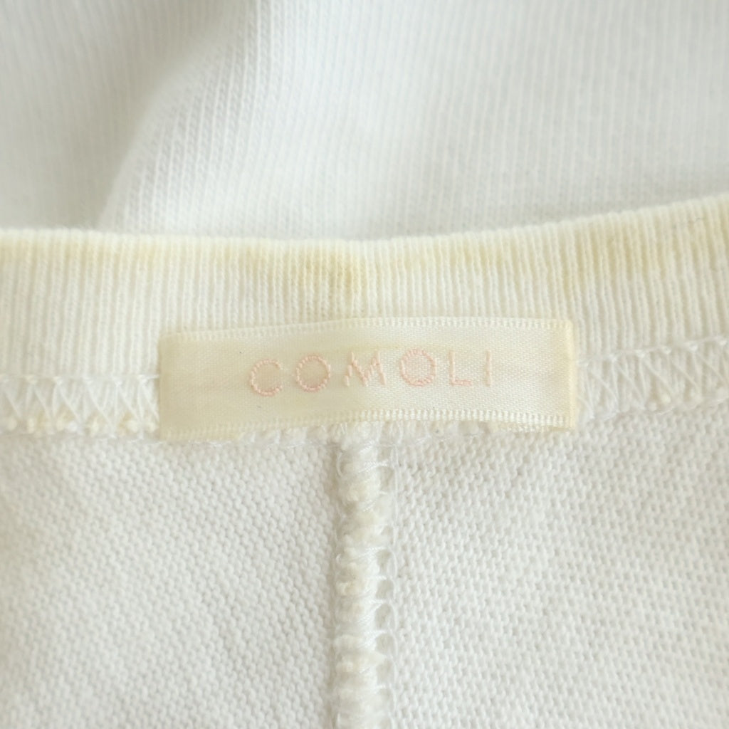 COMOLI(コモリ) 23SS フットボールTシャツ 長袖 ホワイト コットン X01-05005