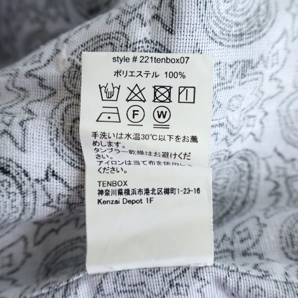 NO BRAND(ノーブランド) 10匣 テンボックス DRUG DEALER SHIRT ドラッグ・ディーラー・シャツ ペイズリー柄 長袖シャツ ポリエステル ホワイト 221tenbox07