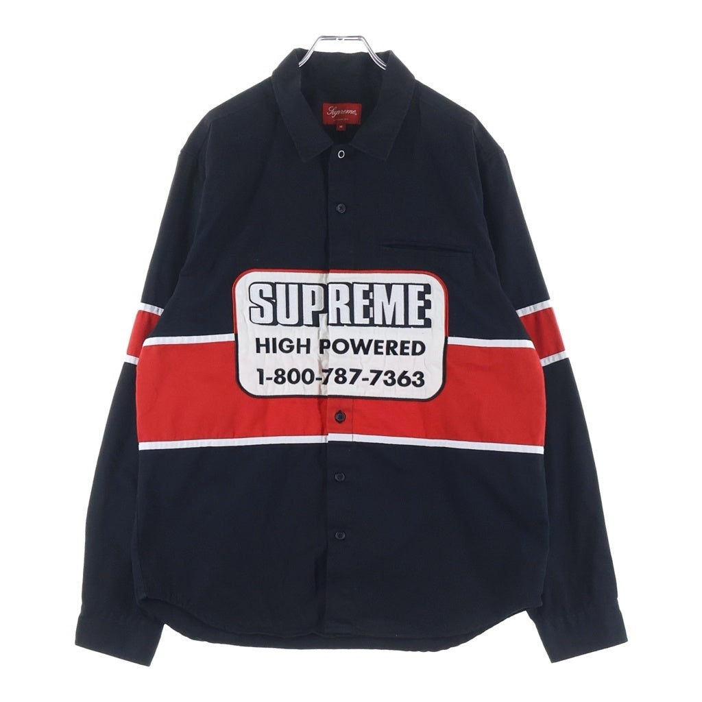 SUPREME(シュプリーム) 19AW High Powered Work Shirt ハイパワー ワークシャツ 長袖シャツ ブラック×ホワイト×レッド ポリエステル×コットン
