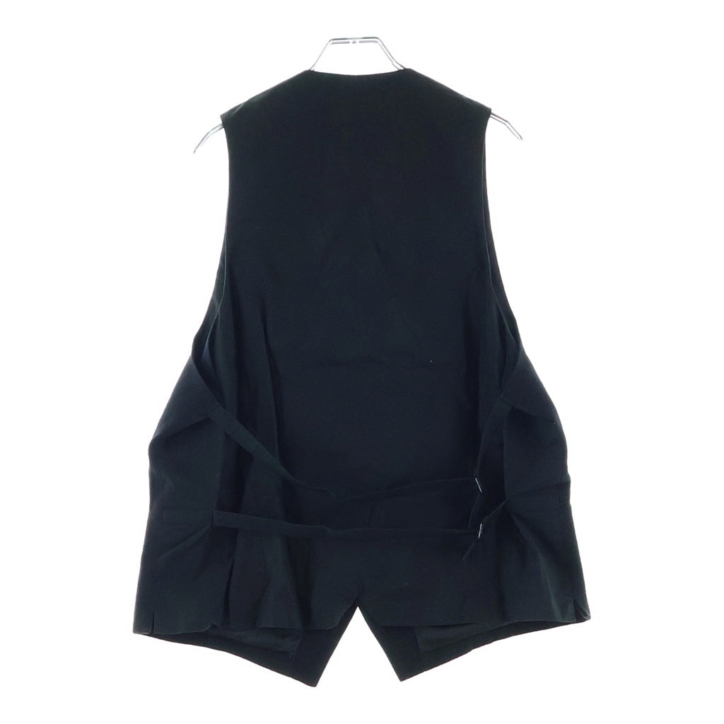 ANN DEMEULEMEESTER(アンドゥムルメステール) 5B ジレ ベスト ウール×リネン×コットン ブラック 352-01-45112