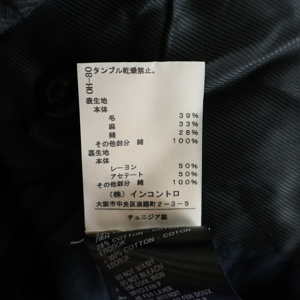 ANN DEMEULEMEESTER(アンドゥムルメステール) 5B ジレ ベスト ウール×リネン×コットン ブラック 352-01-45112