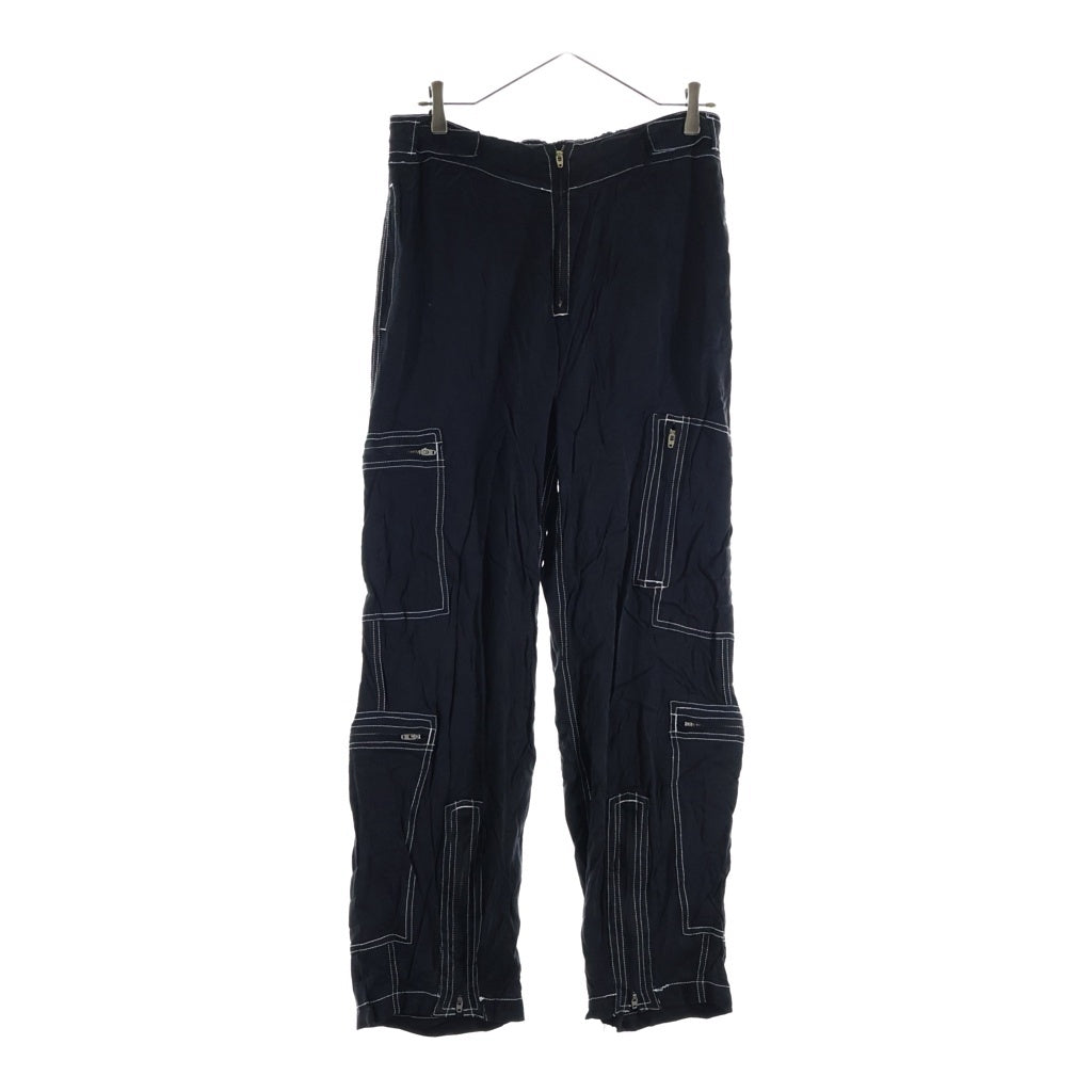 NOMA t.d(ノーマティーディー) White Stitch Flight Pants ホワイトステッチフライトパンツ 裾ジップ レーヨン キュプラ ブラック N35-PT05S
