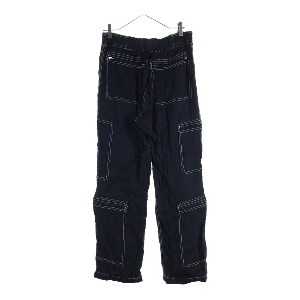 NOMA t.d(ノーマティーディー) White Stitch Flight Pants ホワイトステッチフライトパンツ 裾ジップ レーヨン キュプラ ブラック N35-PT05S