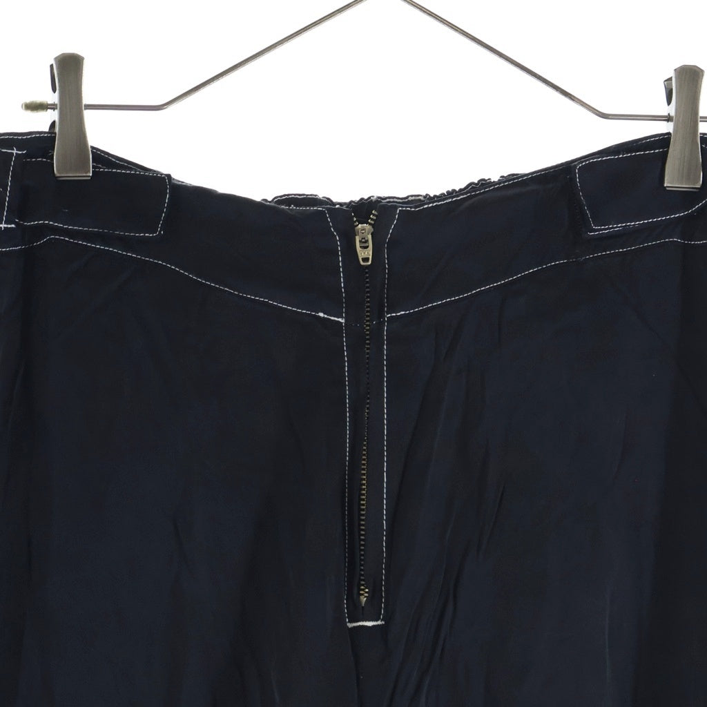 NOMA t.d(ノーマティーディー) White Stitch Flight Pants ホワイトステッチフライトパンツ 裾ジップ レーヨン キュプラ ブラック N35-PT05S