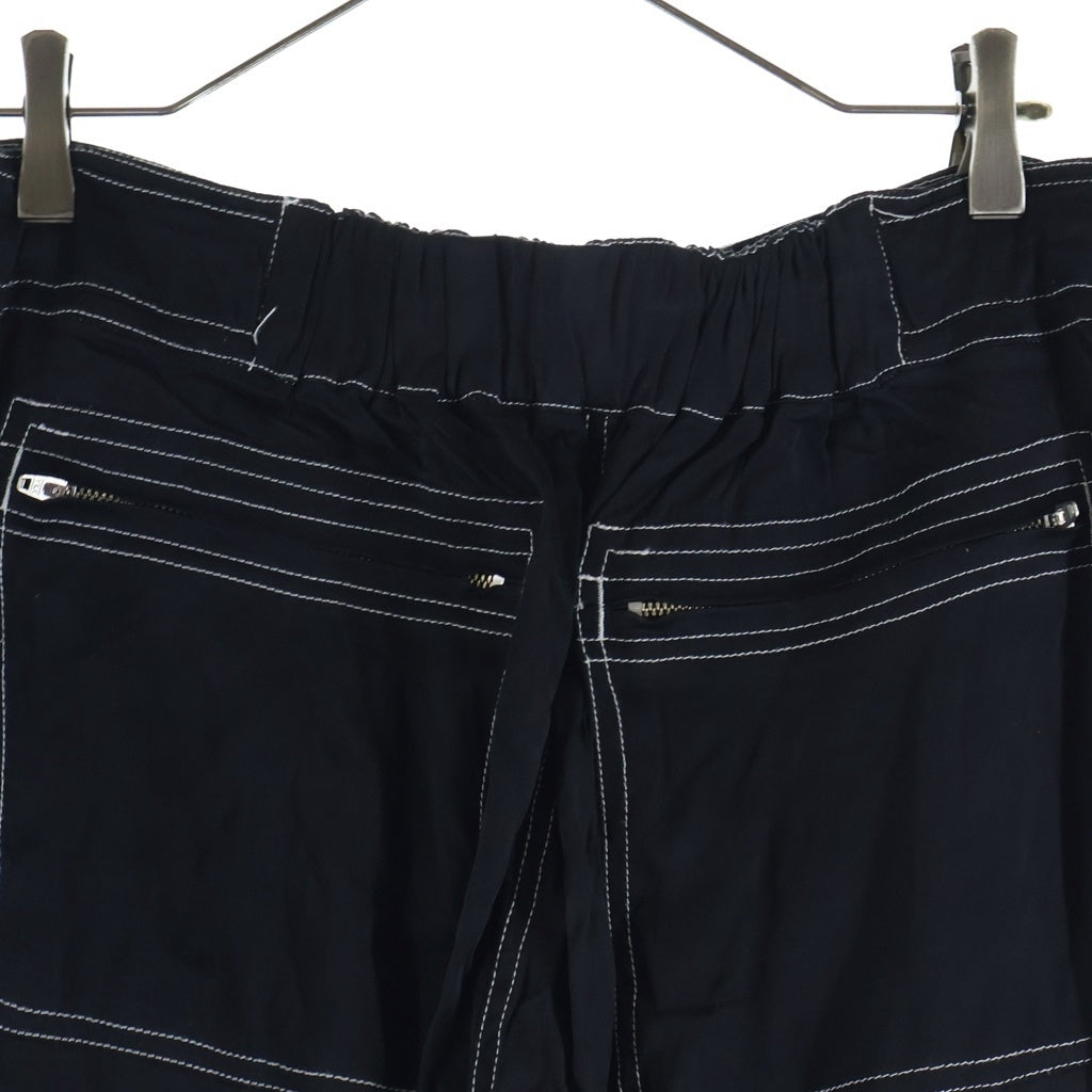 NOMA t.d(ノーマティーディー) White Stitch Flight Pants ホワイトステッチフライトパンツ 裾ジップ レーヨン キュプラ ブラック N35-PT05S