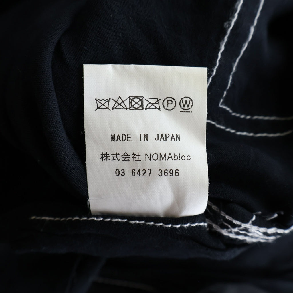 NOMA t.d(ノーマティーディー) White Stitch Flight Pants ホワイトステッチフライトパンツ 裾ジップ レーヨン キュプラ ブラック N35-PT05S