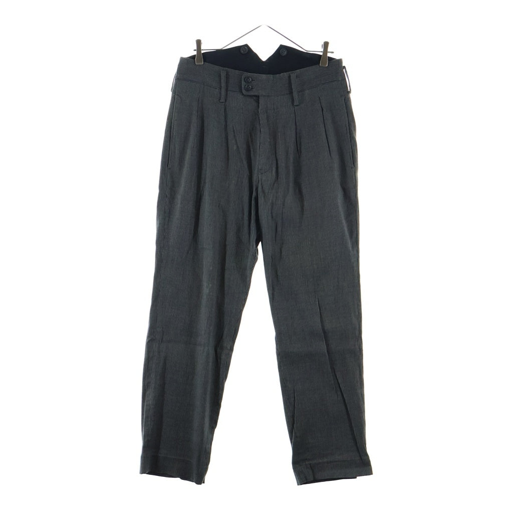 Yohji Yamamoto POUR HOMME(ヨウジヤマモト プールオム) 11SS ストライプパンツ スラックス グレー ラミー HO-P37-302