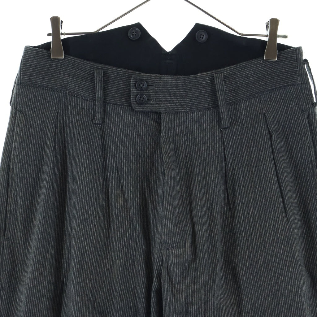 Yohji Yamamoto POUR HOMME(ヨウジヤマモト プールオム) 11SS ストライプパンツ スラックス グレー ラミー HO-P37-302