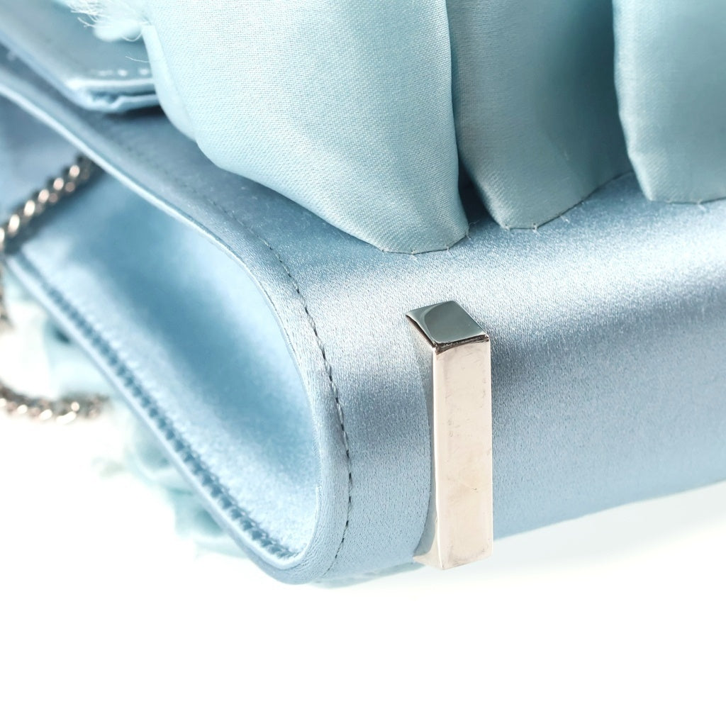 Roger Vivier(ロジェヴィヴィエ) フリル 2WAYハンドバッグ ショルダーバッグ ライトブルー シルバー金具 レディース