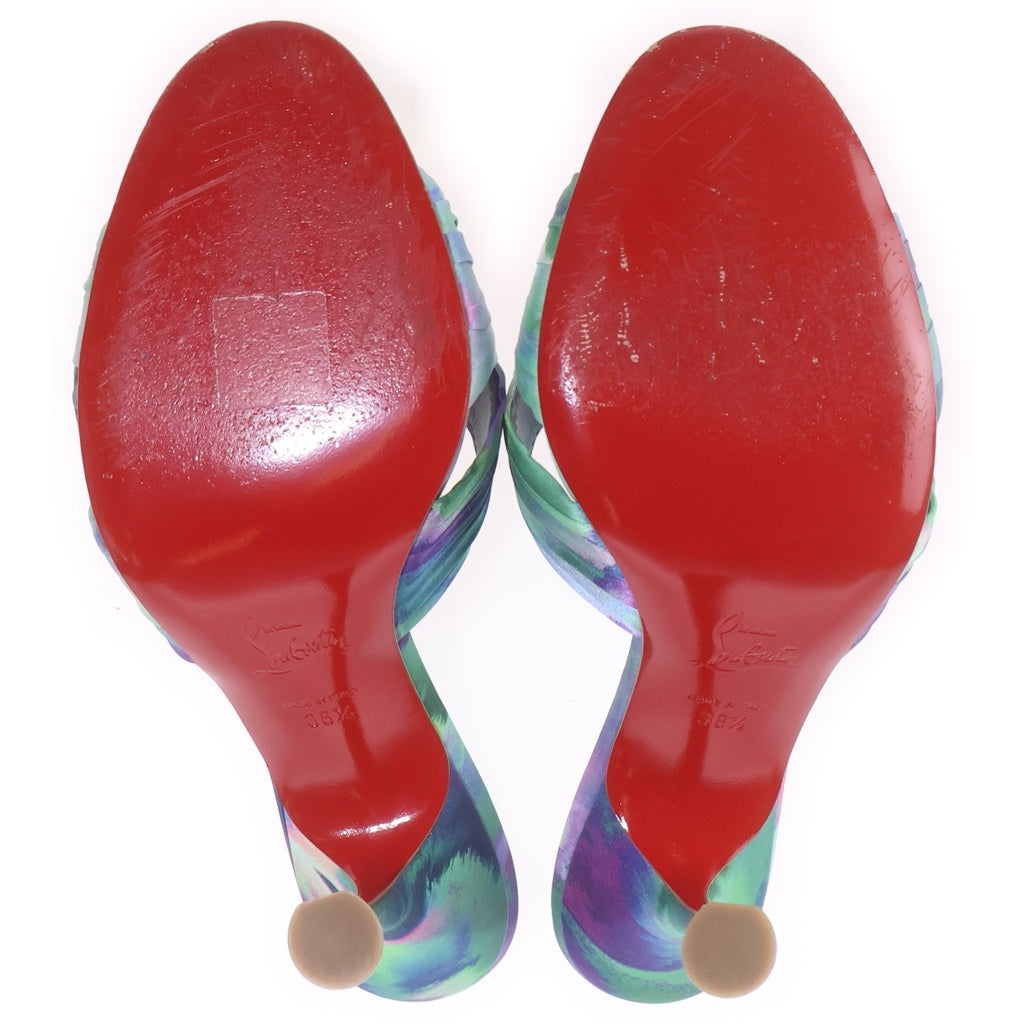 CHRISTIAN LOUBOUTIN(クリスチャンルブタン) 総柄 ヒールサンダル ミュール ピンヒール マルチカラー レディース