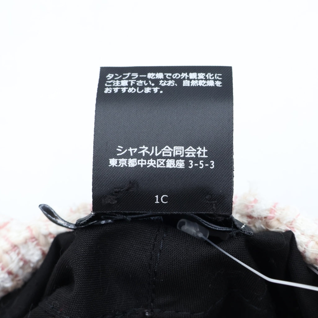 CHANEL(シャネル) ココマーク ツイードキャスケット 帽子 コットン ビスコース リネン ライトピンク レディース