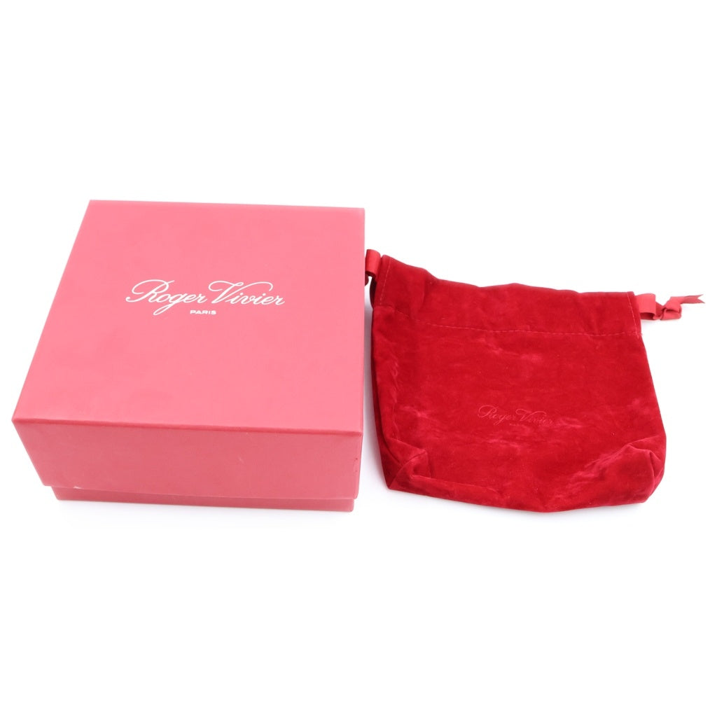 Roger Vivier(ロジェヴィヴィエ) クリスタルバックル リボンバレッタ パープル×ゴールド メタル ラインストーン キャンバス レディース