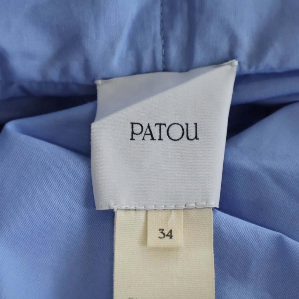 PATOU(パトゥー) 24AW 変形バルーンブラウス 長袖シャツ コットン ブルー 24A-T0017-0017 レディース