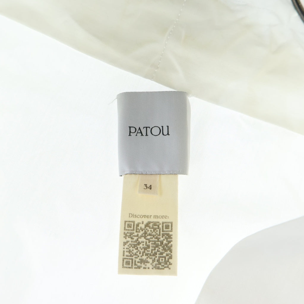 PATOU(パトゥー) ドローストリングブラウス ギャザー ホワイト コットン 34 レディース