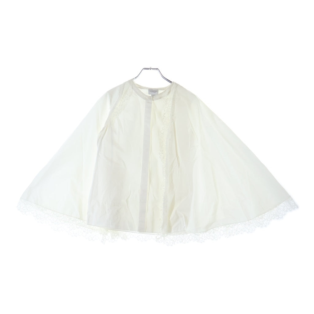 NO BRAND(ノーブランド) Giambattista Valli(ジャンバティスタ・ヴァリ) レースデザイン レイヤードケープブラウス ドッキング イタリア製 ホワイト RVCL115740P0 レディース