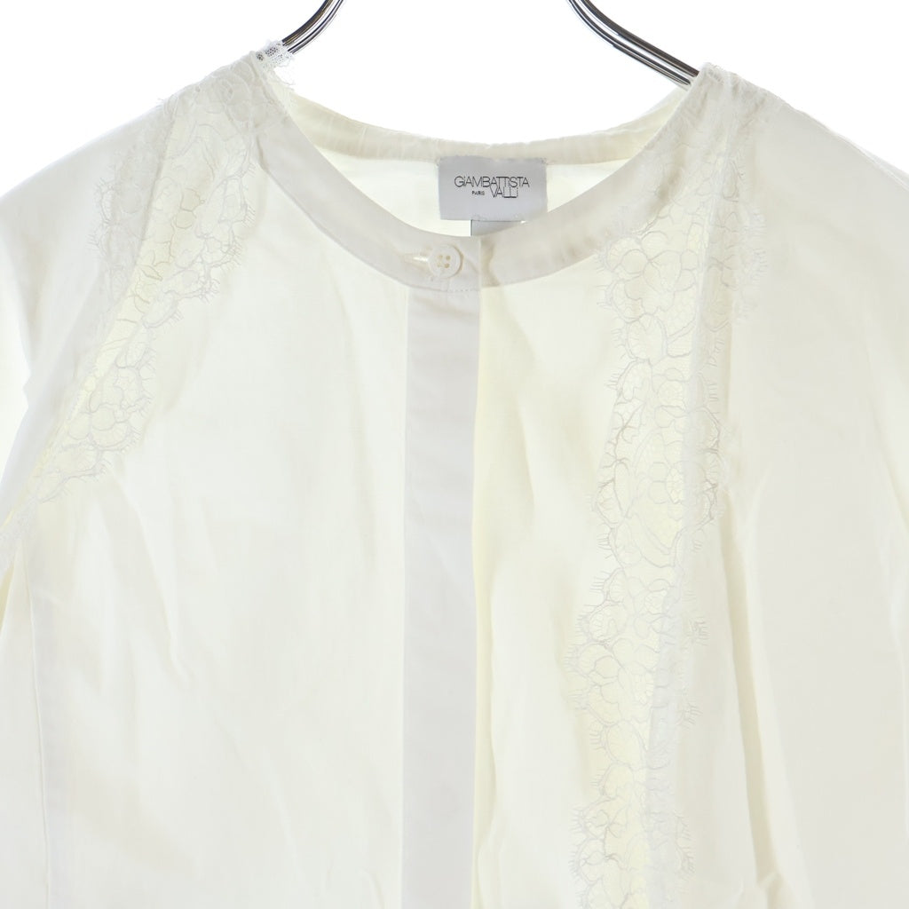 NO BRAND(ノーブランド) Giambattista Valli(ジャンバティスタ・ヴァリ) レースデザイン レイヤードケープブラウス ドッキング イタリア製 ホワイト RVCL115740P0 レディース