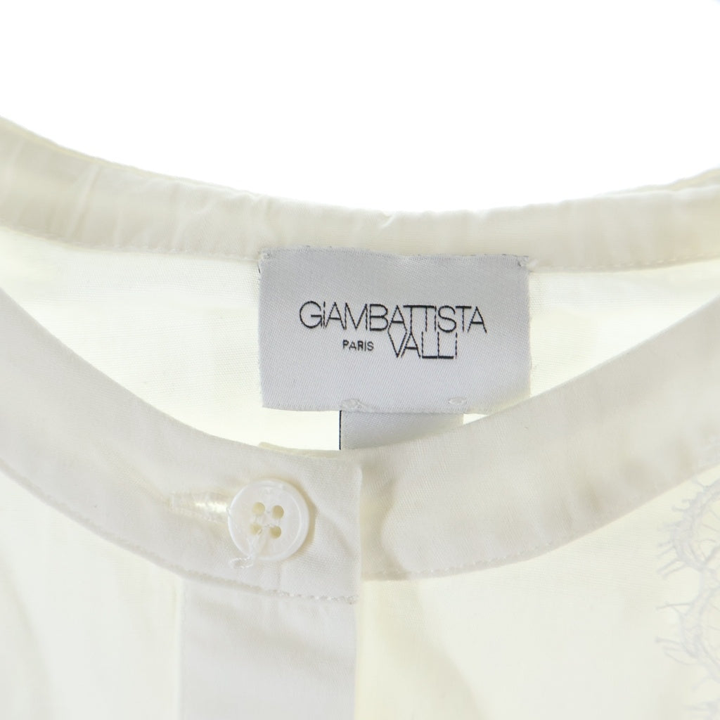 NO BRAND(ノーブランド) Giambattista Valli(ジャンバティスタ・ヴァリ) レースデザイン レイヤードケープブラウス ドッキング イタリア製 ホワイト RVCL115740P0 レディース