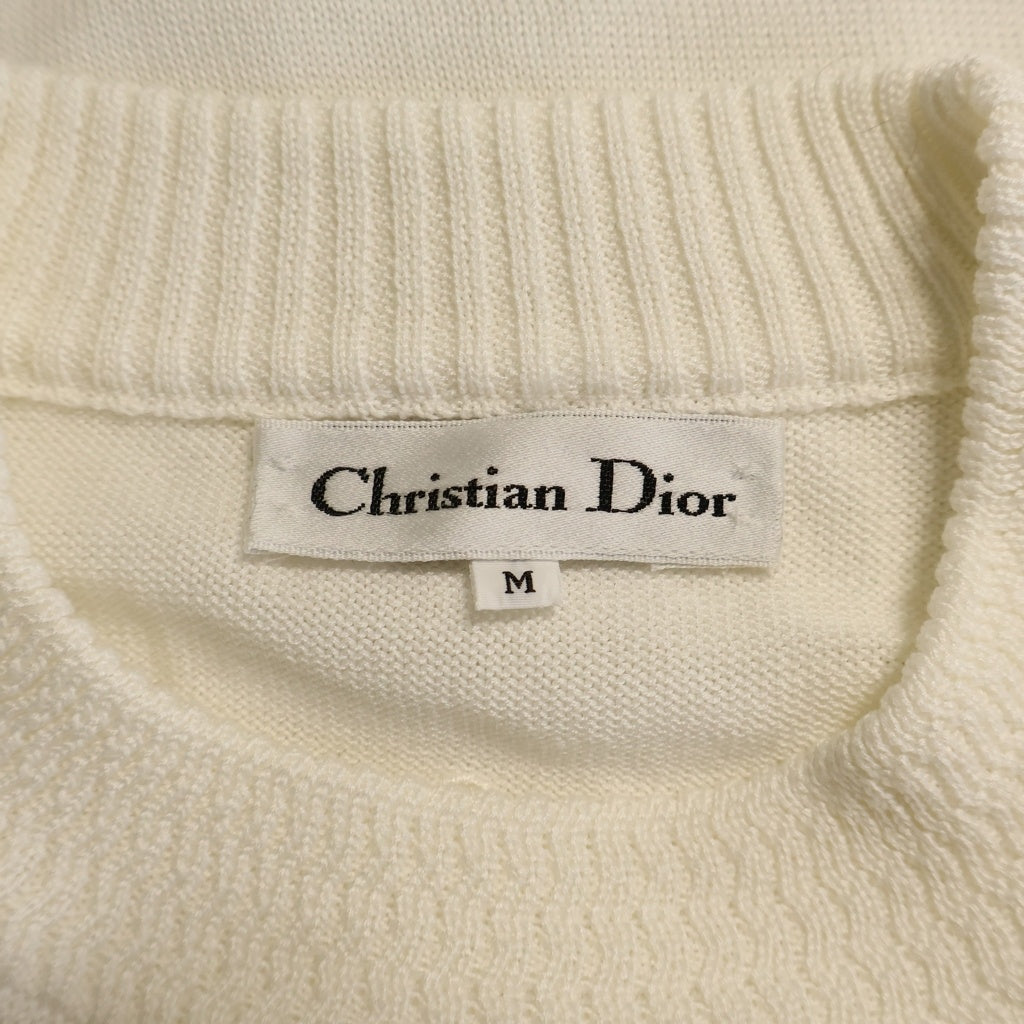 Christian Dior(クリスチャンディオール) Christian Dior クリスチャンディオール 刺繍 半袖ニット コットン ホワイト KW3Q12022 レディース