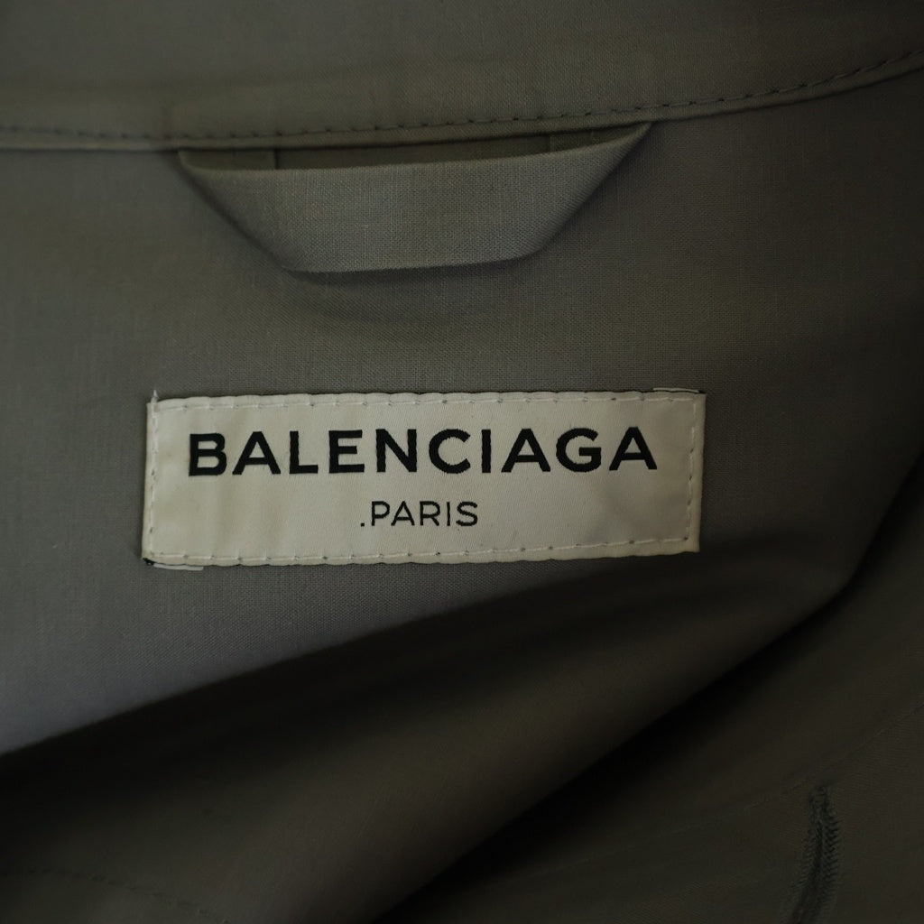 BALENCIAGA(バレンシアガ) ステンカラーコート トレンチコート ロングコート グレー コットン 45762 レディース