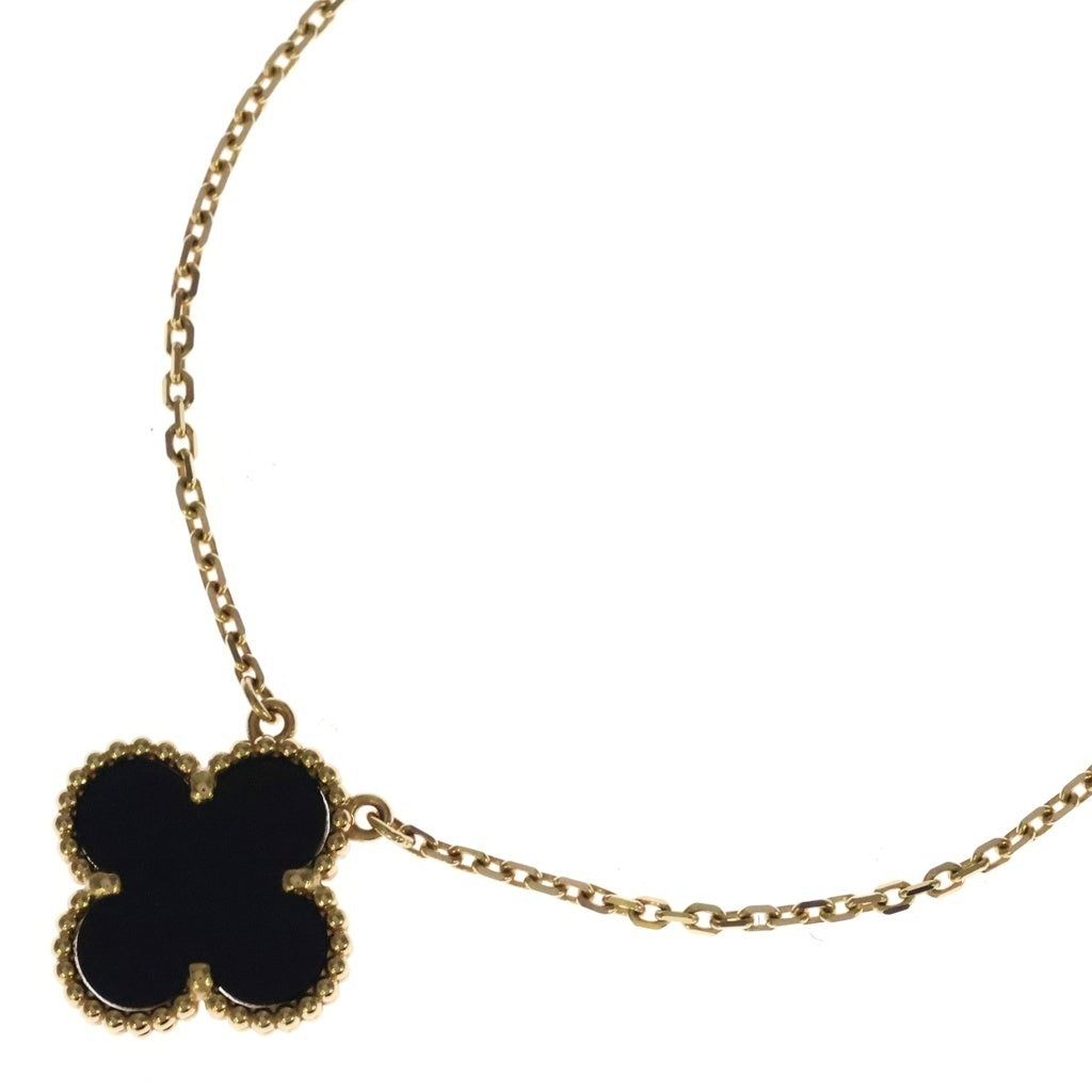 Van Cleef & Arpels(ヴァンクリーフアンドアーペル) ヴィンテージ アルハンブラ オニキス ネックレス Au750 K18YG イエローゴールド VCARA45800 レディース