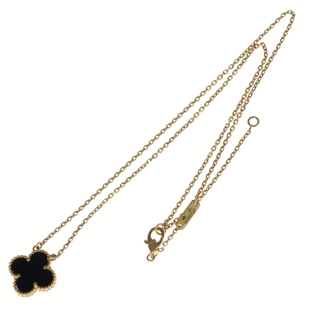 Van Cleef & Arpels(ヴァンクリーフアンドアーペル) ヴィンテージ アルハンブラ オニキス ネックレス Au750 K18YG イエローゴールド VCARA45800 レディース