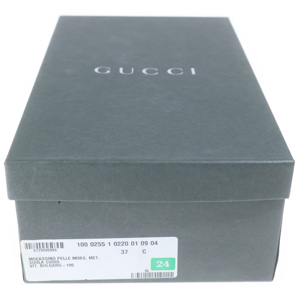 GUCCI(グッチ) ホースビット レザー ローカットシューズ ローファー ブラック レディース