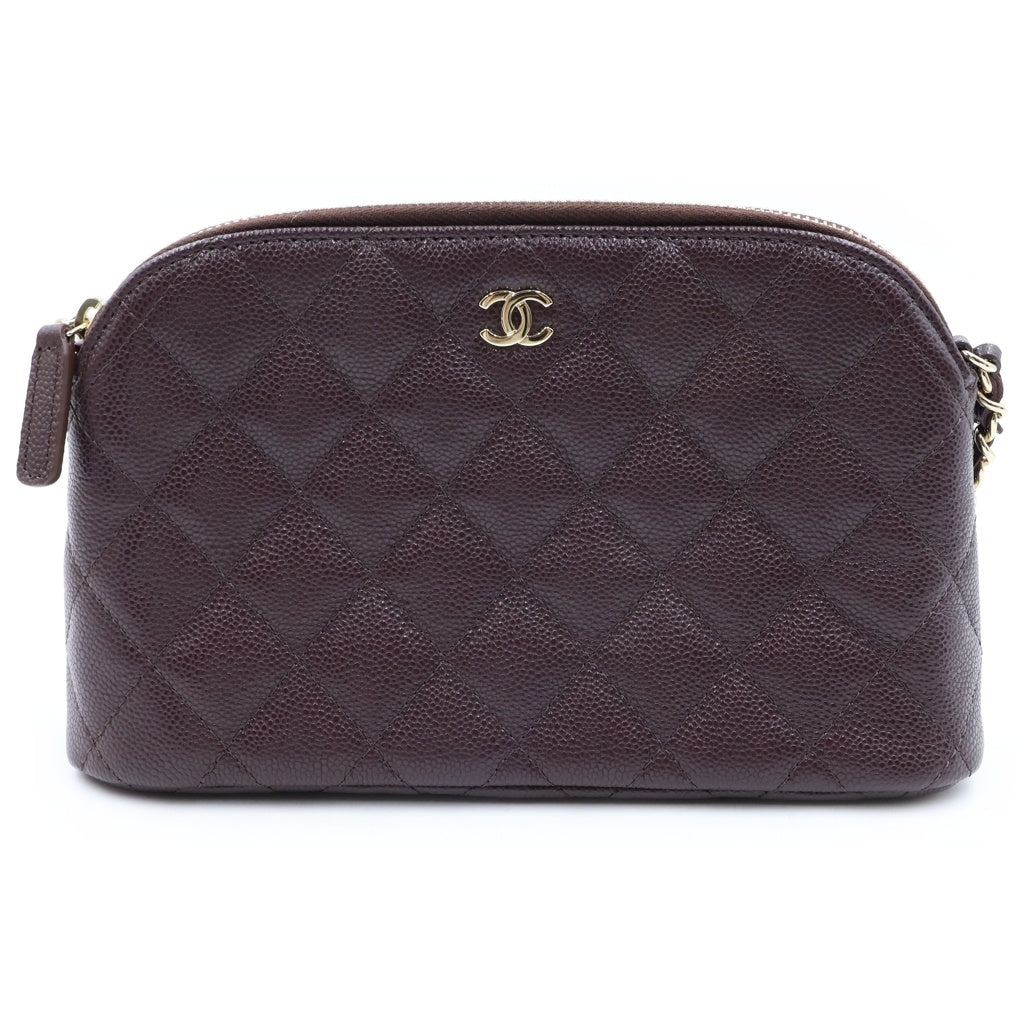 CHANEL(シャネル) ココマーク マトラッセ タイムレスクラシック キャビアスキン ゴールド金具 チェーンショルダーバッグ ボルドー AP4016 レディース