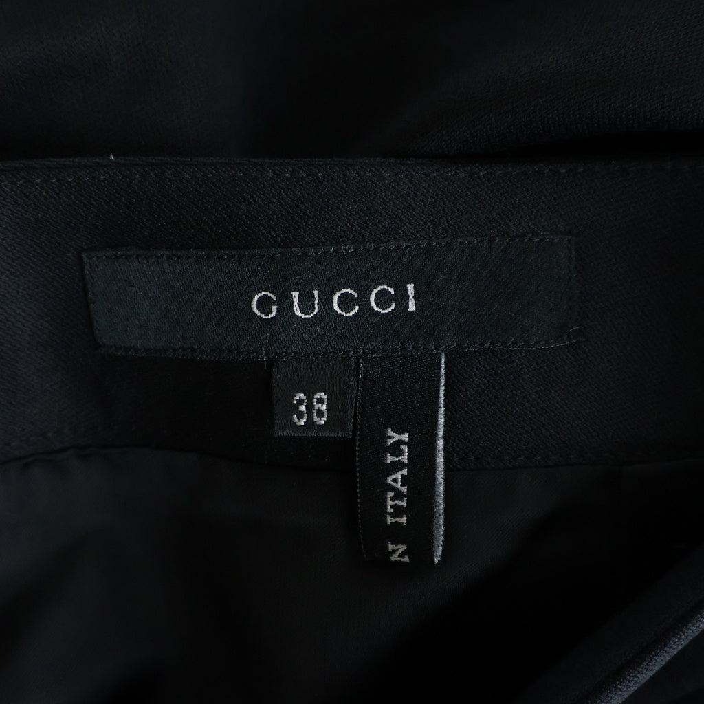 GUCCI(グッチ) モヘア混 ウール スリット タイト ミディアムスカート ブラック レディース