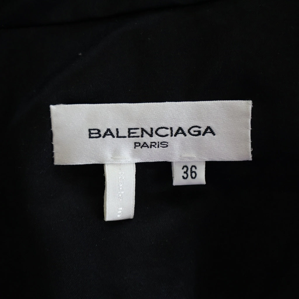 BALENCIAGA(バレンシアガ) シルク ダブルブレスト トレンチ ロング コート ブラック 111033 レディース