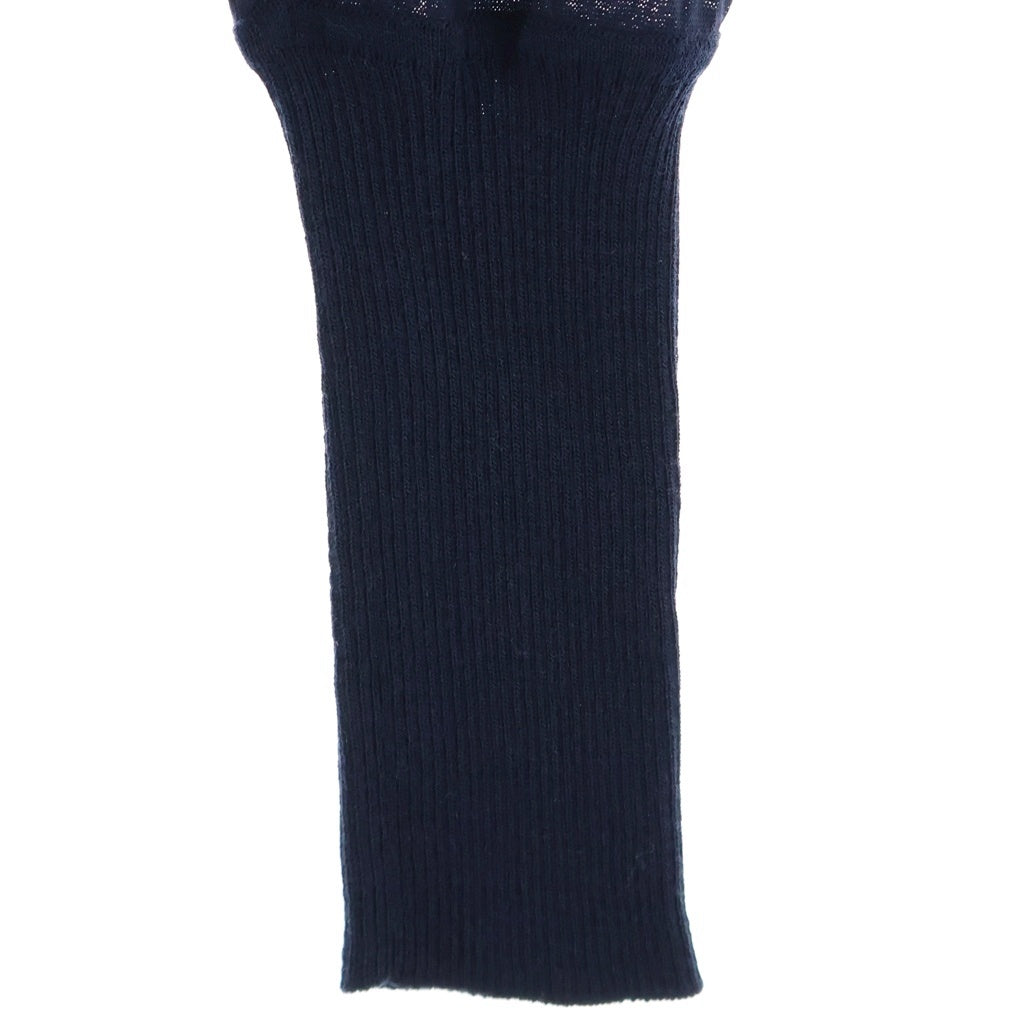 Maison Margiela(メゾンマルジェラ) 15SS シアー切り替え タートルネック ウール プルオーバー 長袖ニット セーター ネイビー レディース S31GC0434 S22596