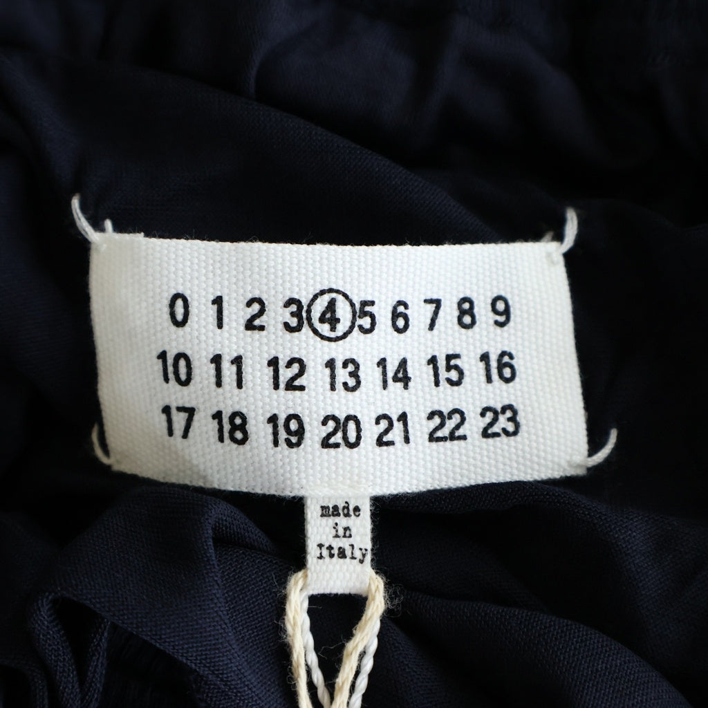 Maison Margiela(メゾンマルジェラ) 15SS シアー切り替え タートルネック ウール プルオーバー 長袖ニット セーター ネイビー レディース S31GC0434 S22596
