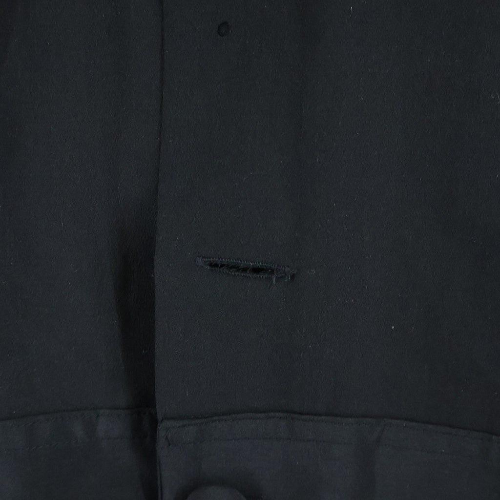 Yohji Yamamoto(ヨウジヤマモト) 10SS くるみ釦 シルク バックギャザー 長袖 シャツジャケット ブラック FJ-J14-401 レディース