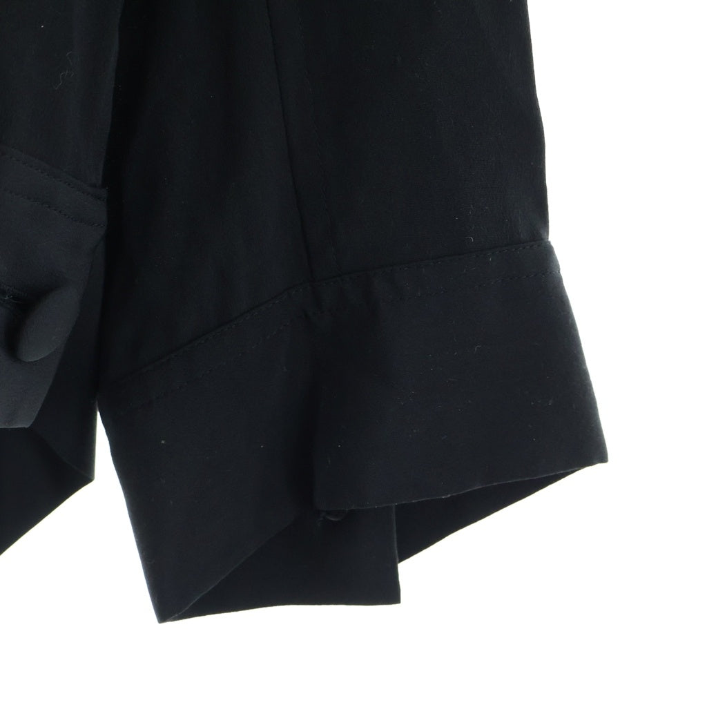 Yohji Yamamoto(ヨウジヤマモト) 10SS くるみ釦 シルク バックギャザー 長袖 シャツジャケット ブラック FJ-J14-401 レディース